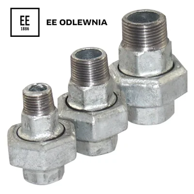 Union doble de asiento plano (H-M) galvanizado, EE