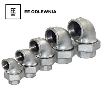 Codo de 90º con unión doble de asiento cónico (H-H) galvanizado, EE
