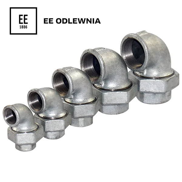 Codo de 90º con unión doble de asiento cónico (H-H) galvanizado, EE