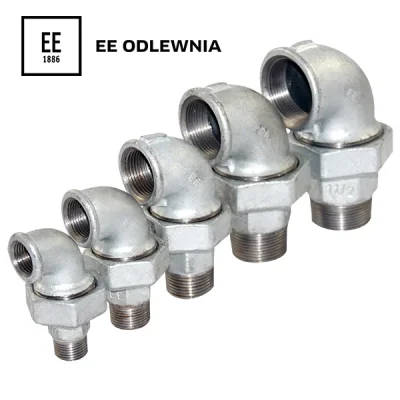 Codo de 90º con unión doble de asiento cónico (H-M) galvanizado, EE