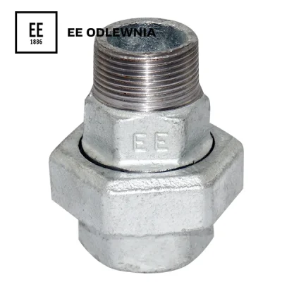 Union doble de asiento cónico (H-M) galvanizado, EE - 1 1/4"