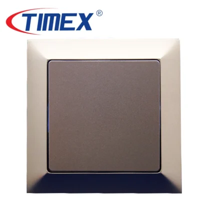 Placa interruptor eléctrico simple PREMIUM dorado, Timex
