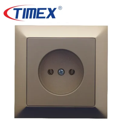 Placa tomacorrientes eléctrico simple schuko PREMIUM dorado, Timex