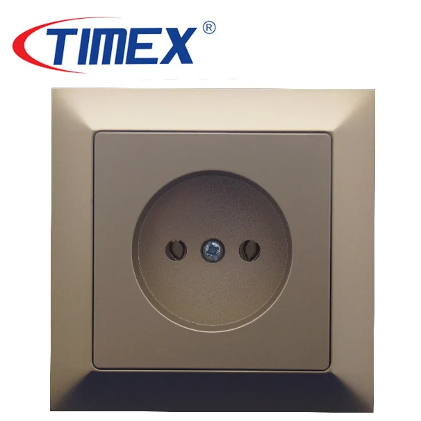 Placa tomacorrientes eléctrico simple schuko PREMIUM dorado, Timex