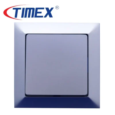 Placa interruptor eléctrico simple PREMIUM plateado, Timex