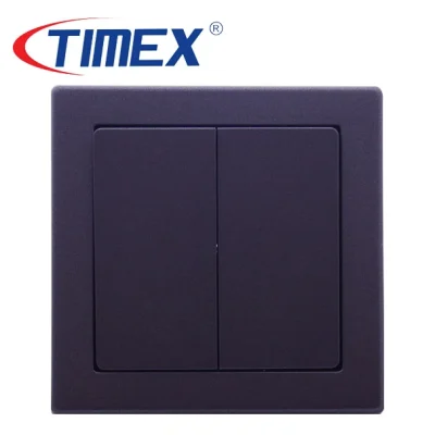 Placa interruptor eléctrico doble JOWISZ grafito, Timex