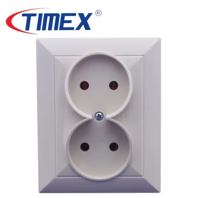 Placa tomacorrientes eléctrico doble OPAL beige, Timex