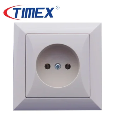 Placa tomacorrientes eléctrico simple schuko OPAL beige, Timex