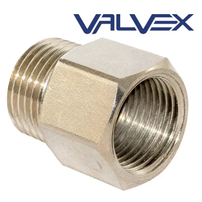 Conector recto niquelado V-GAS, Valvex