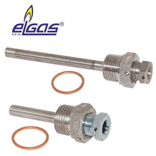 Termopozos de 55 y 100 mm para sensores de temperatura, Elgas