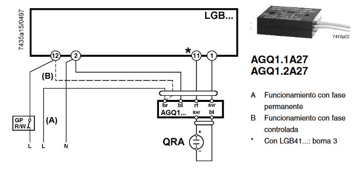 Amplificador-senal-AGQ11A27-REL17102-Siemens-combustion-esquema