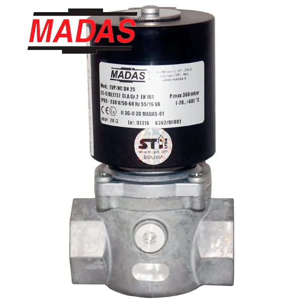 Electroválvulas de gas de apertura rápida EVP/NC, Madas