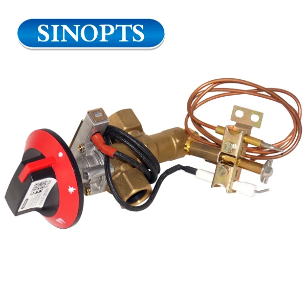 Kit válvula de seguridad termoeléctrica c/ perilla quem. piloto electrodo y termocupla SNV-1413 Sinopts
