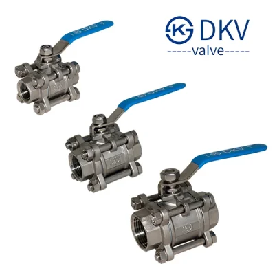 Válvulas de bola de 3 cuerpos inox 1000WOG, DKV Valve
