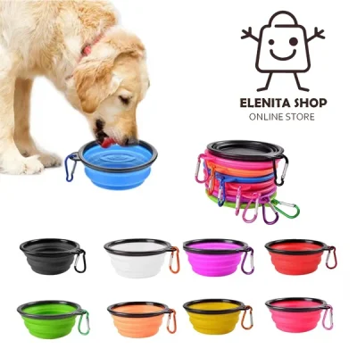 Platos plegables de silicona (350ml) con gancho para mascotas