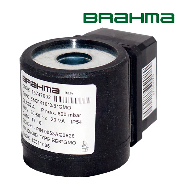 Bobina BE6*GMO para electroválvulas de gas N.C., Brahma