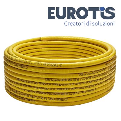 Tubo corrugado para gas Eurotis en acero inoxidable AISI 316L